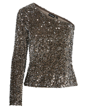 Pieces Dame Top Pckam Morel Silver Sequins