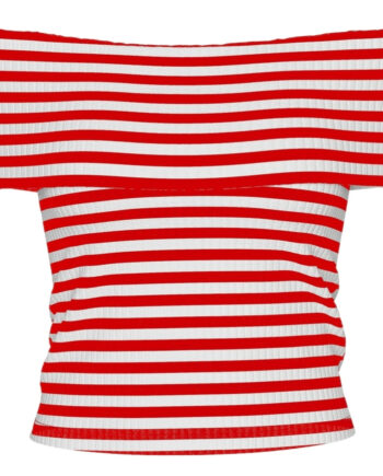 Pieces Dame Top Pclaya High Risk Red White Stripes
