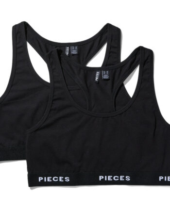 Pieces Dame Top Pclogo Black