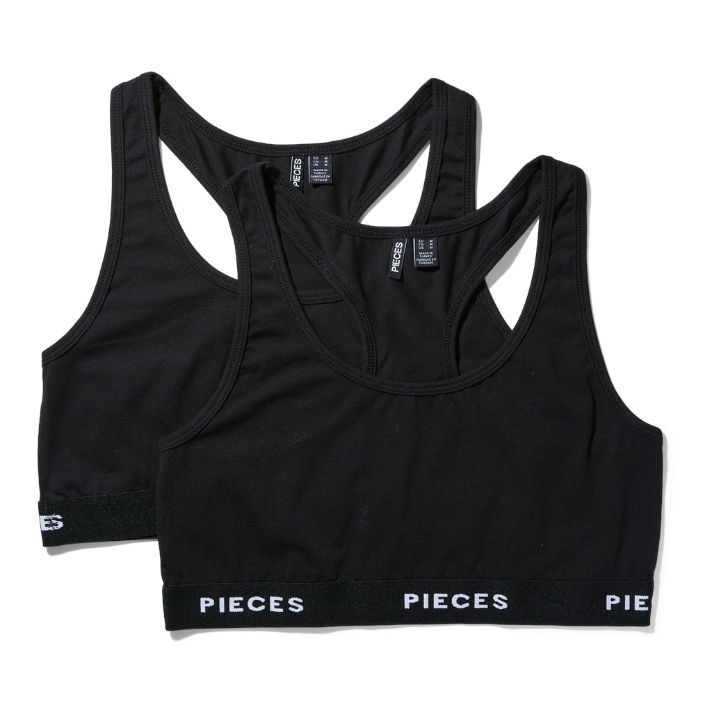 Pieces Dame Top Pclogo Black