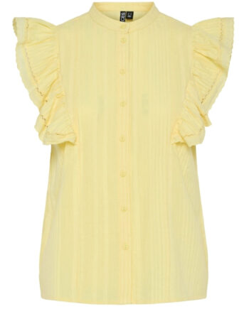 Pieces Dame Top Pcsikka Pale Banana