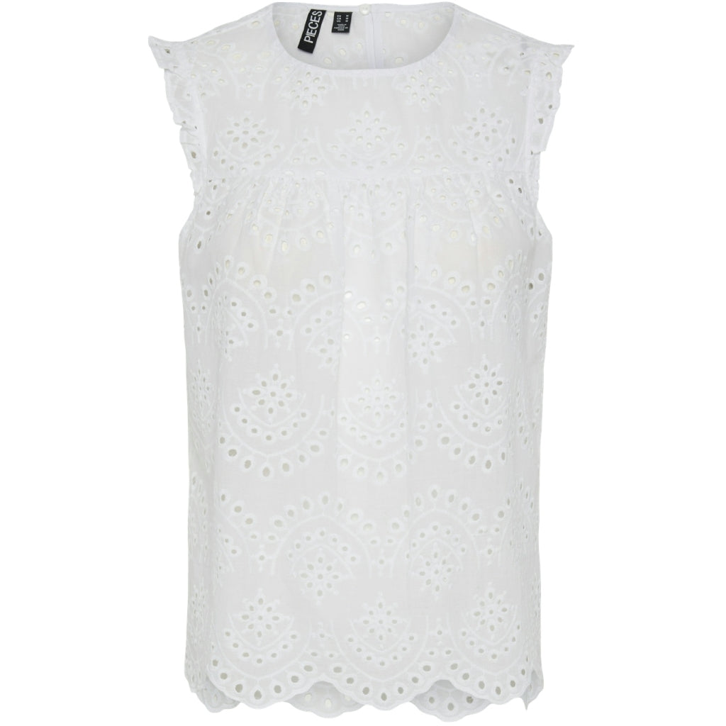 Pieces Dame Top Pcvilde Bright White