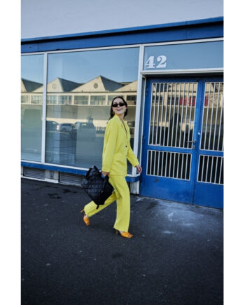 Pieces   Ditte Estrup Pcmolly Hw Wide Denim Pant Golden Kiwi