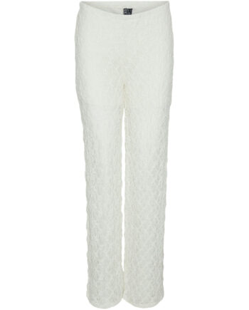 Pieces   Ditte Estrup   Cille Fjord Pcgaya Lace Pants Cloud Dancer