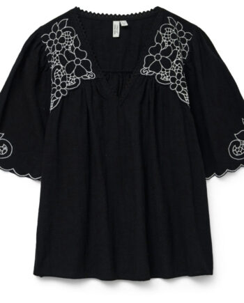 Vero Moda Dame Bluse Vmbridget Black Cloud Dancer Emb