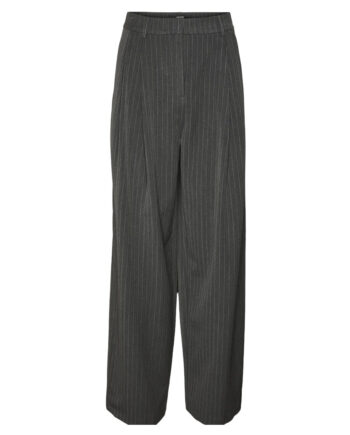 Vero Moda Dame Bukser Vmsilje Dark Grey Melange Pinstripe