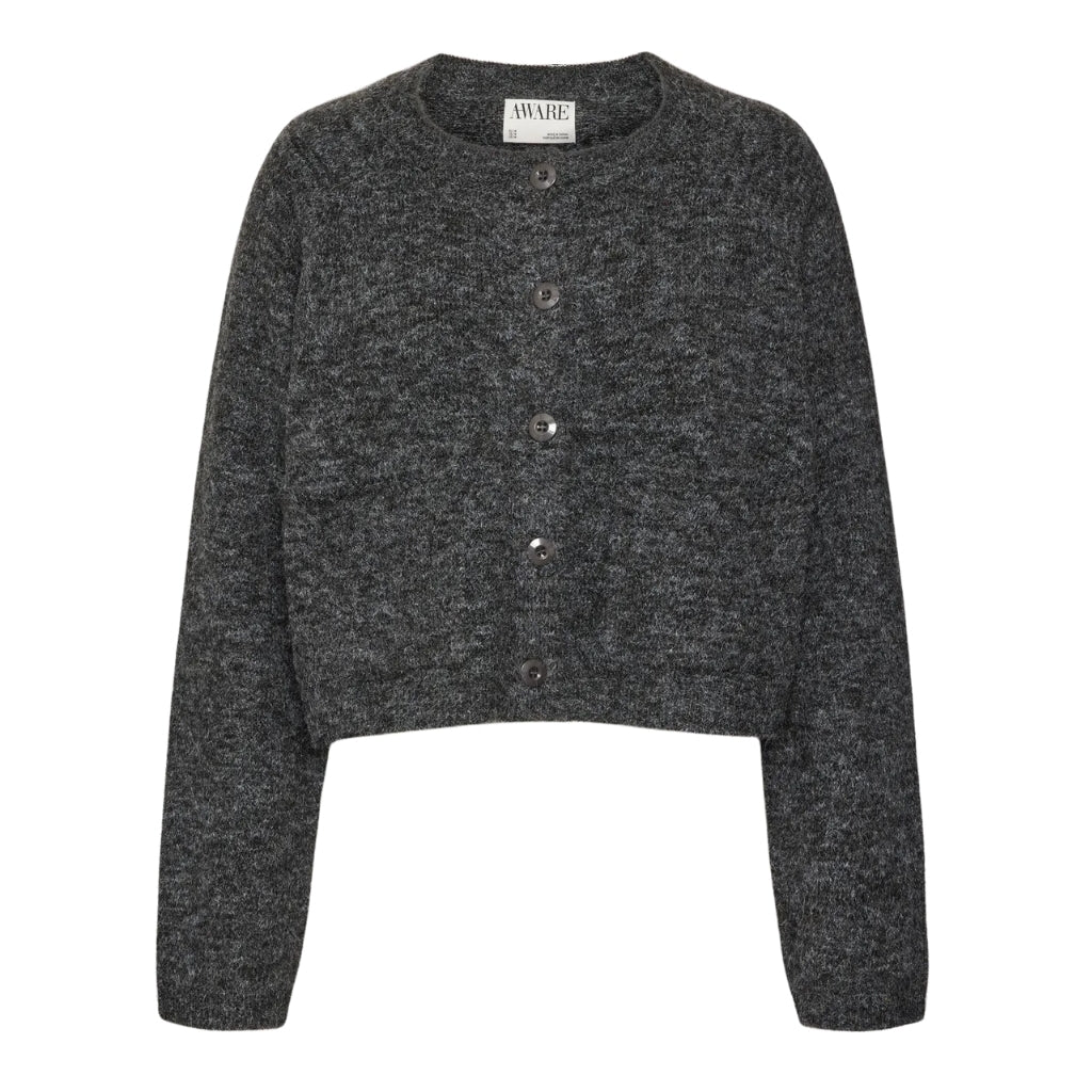 Vero Moda Dame Cardigan Vmokanni Dark Grey Melange