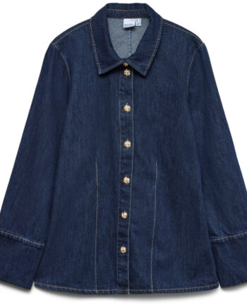 Vero Moda Dame Overskirt Vmnikka Dark Blue Denim