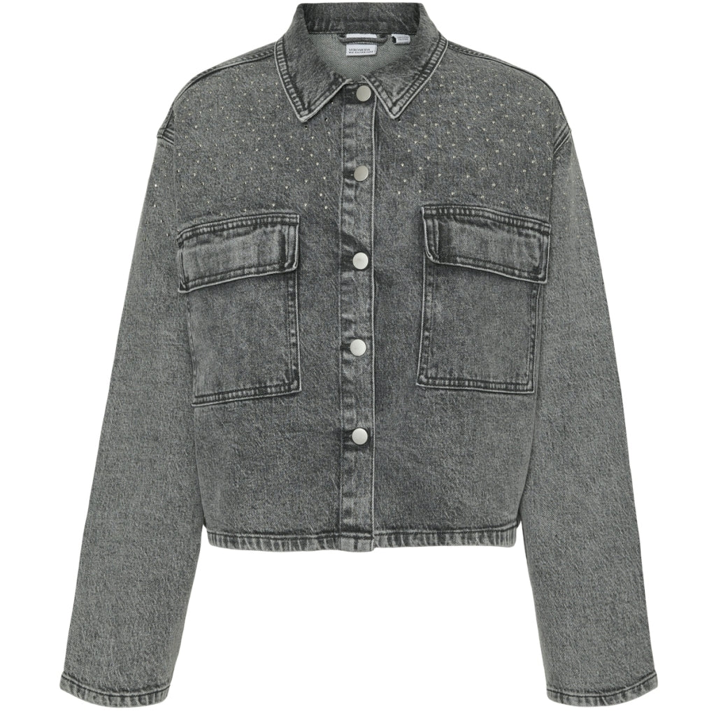Vero Moda Dame Skjorte Vmellas Light Grey Denim Studs