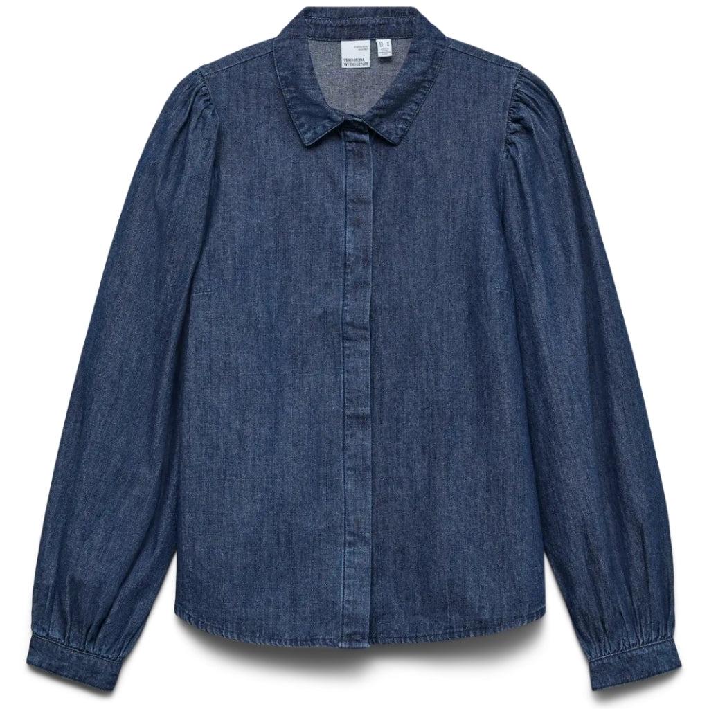 Vero Moda Dame Skjorte Vmnily Dark Blue Denim