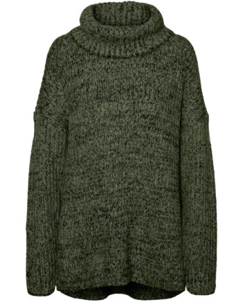Vero Moda Dame Strik Vmelva Rifle Green   Brown Lentil   Melange