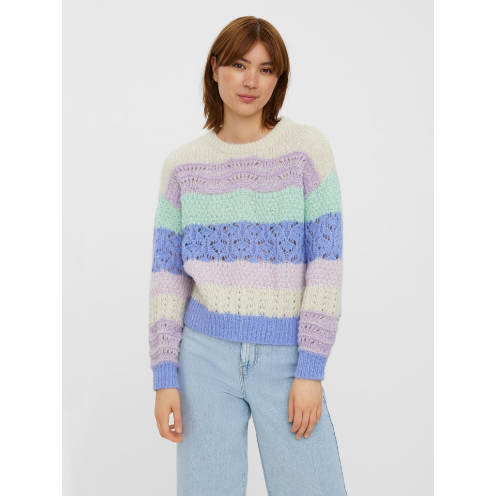 Vero Moda Dame Strik Vmnewboho Birch Viola Mist Green