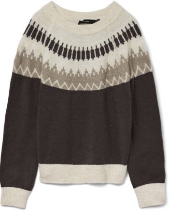 Vero Moda Dame Strik Vmsimone Chocolate Torte Detail:   Silver Mink   Birch