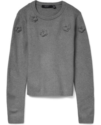 Vero Moda Dame Striktrøje Vmrose Medium Grey Melange