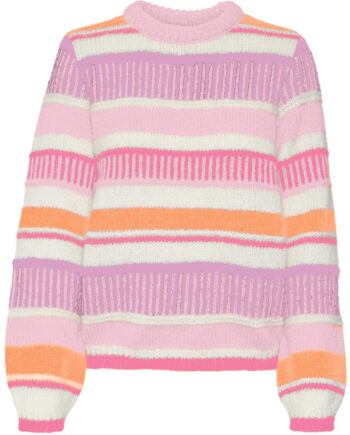 Vero Moda Dame Sweater Vmnewembrace Parfait Pink Tangerine Birch Pink Cosmos Pastel La