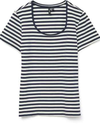 Vero Moda Dame  -shirt Vmlotte Snow White Stripes Navy Blazer