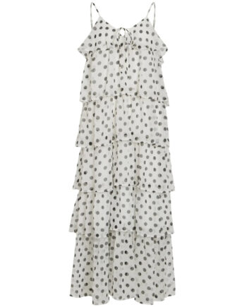Vila Dame Kjole Viharley Cloud Dancer Black Dots