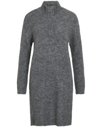 Vila Dame Kjole Vinynni Dark Grey Melange