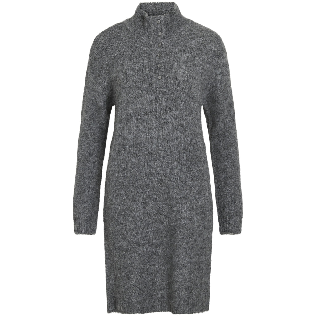 Vila Dame Kjole Vinynni Dark Grey Melange