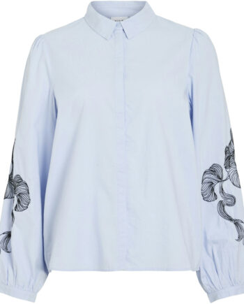Vila Dame Skjorte Vivesta Kentucky Blue Detail Black Beauty