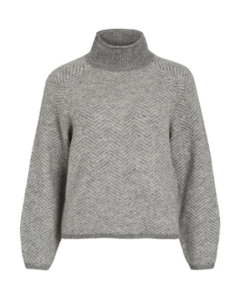 Vila Dame Strik Vilory Medium Grey Melange