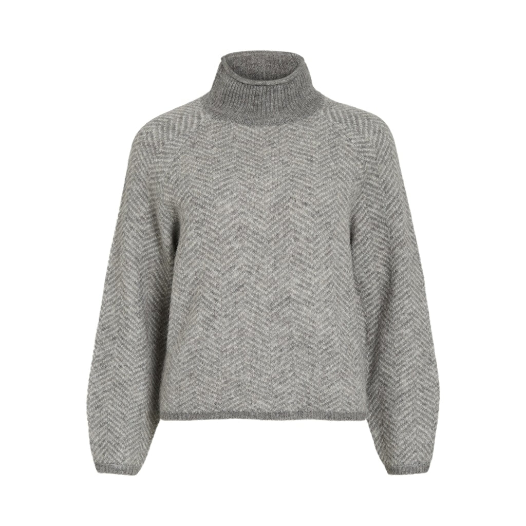 Vila Dame Strik Vilory Medium Grey Melange