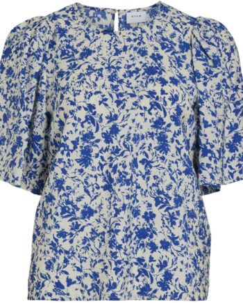Vila Dame Top Vially Mazarine Blue Aop