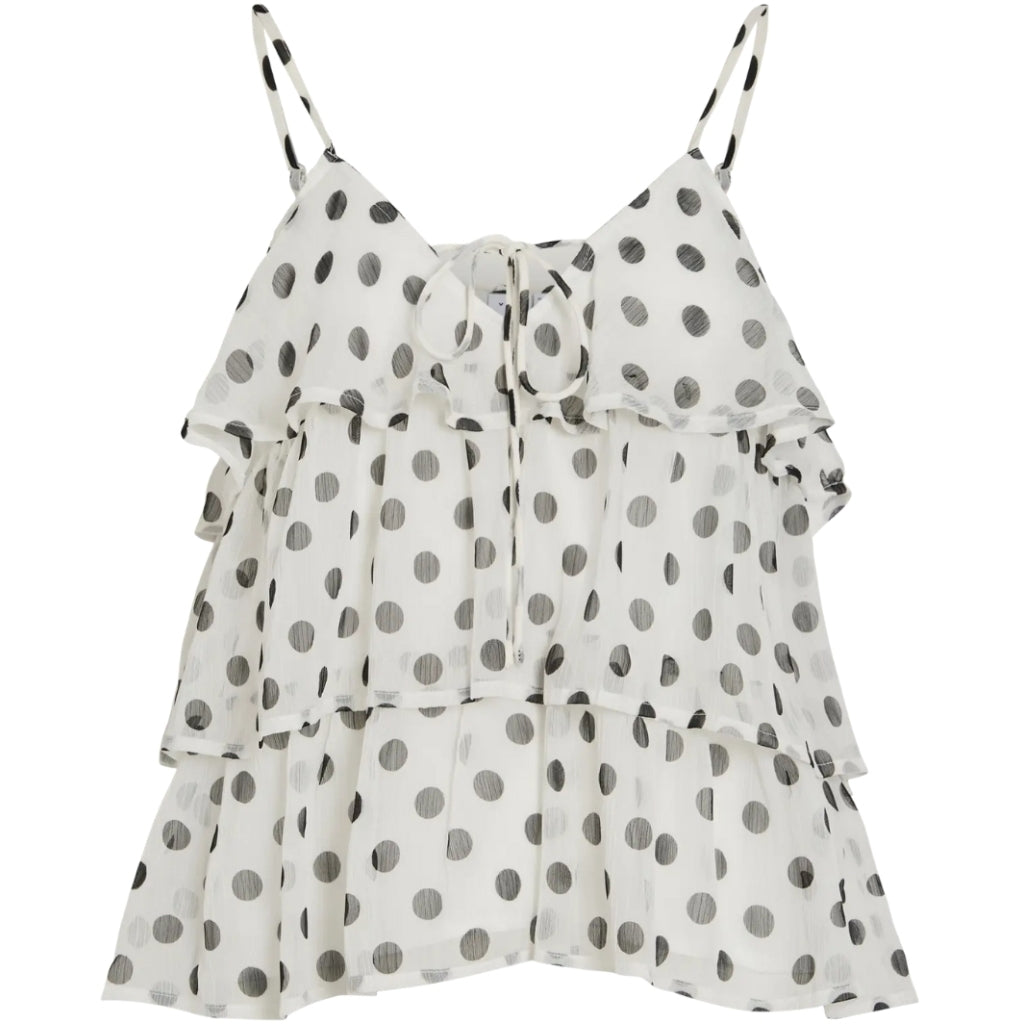 Vila Dame Top Viharley Cloud Dancer Black Dots