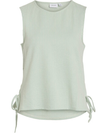 Vila Dame Top Vistriplo Silt Green Stripes Birch