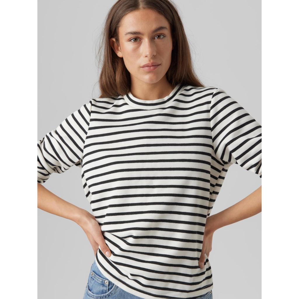 Vmmathilde Ls -shirt D1 White Black Stripes
