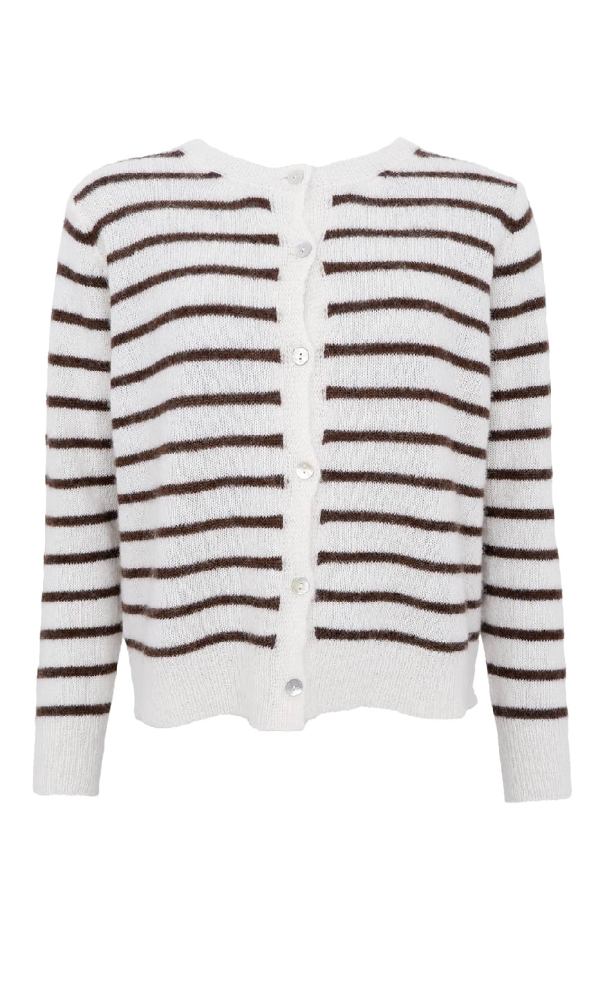 Black Colour Cardigan Dell Off White