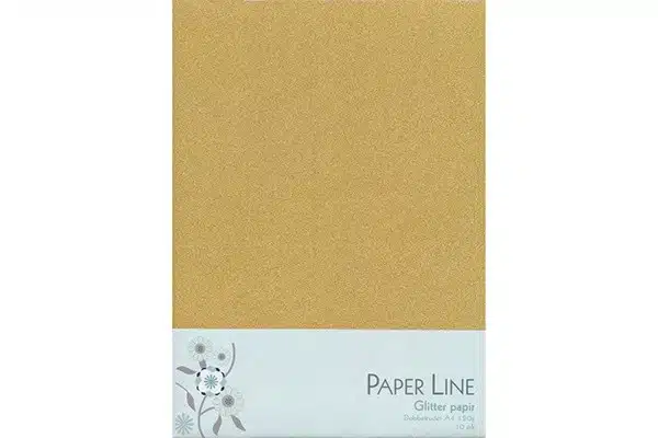 Glitter Papir Dobbelt A4 120g 10stk Pakke Guld