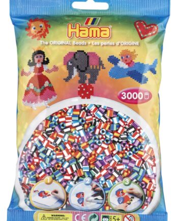 Hama Perler  3000 Stk Mix 90 Striber  201-90