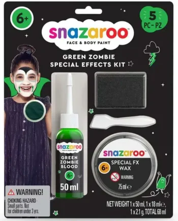 Sminkefarvesæt  Zombie Grøn    Dele