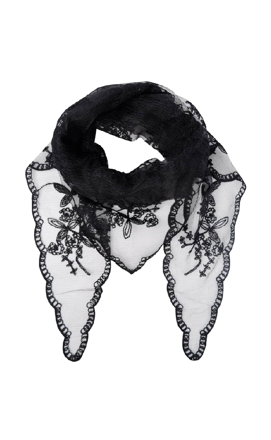 Black Colour Tørklæde Miriana Lace Black
