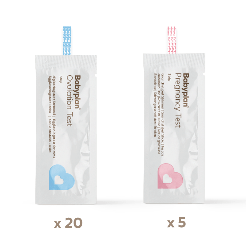 Babyplan Testsæt 20 ægløsningstest Graviditetstest Strimmel