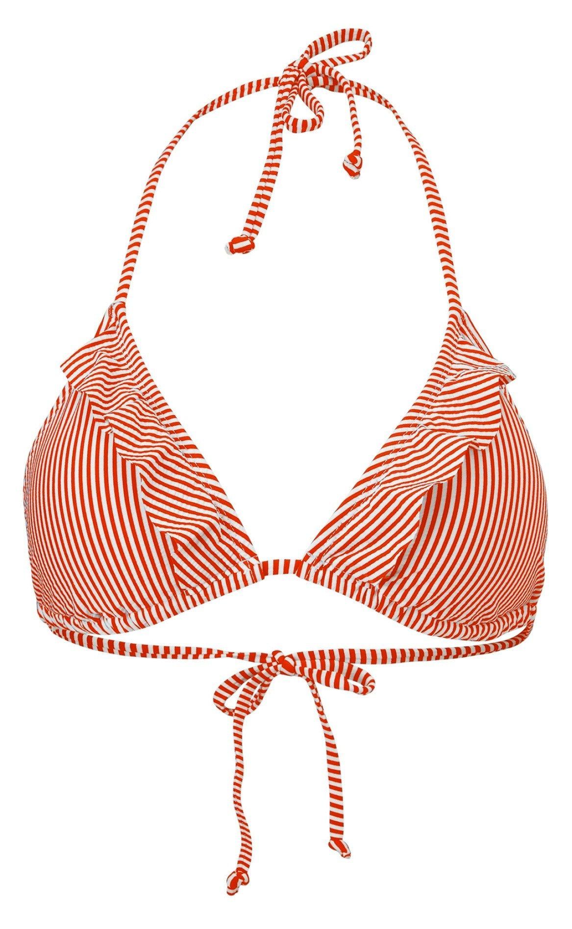 Beck Söndergaard Bikini Overdel Striba Bel Frill Grenadine