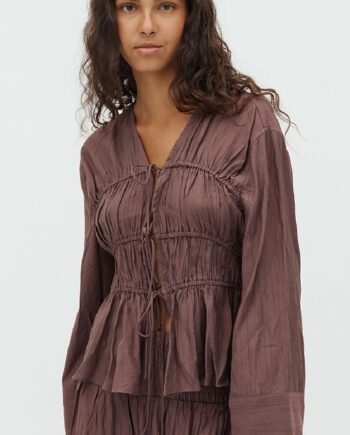 Mbym Bluse Taneil Ls-  Brown Lilac
