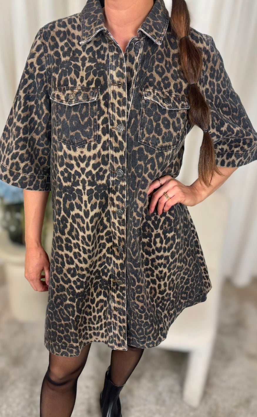 Mbym Kjole Mira- Leopard Mist