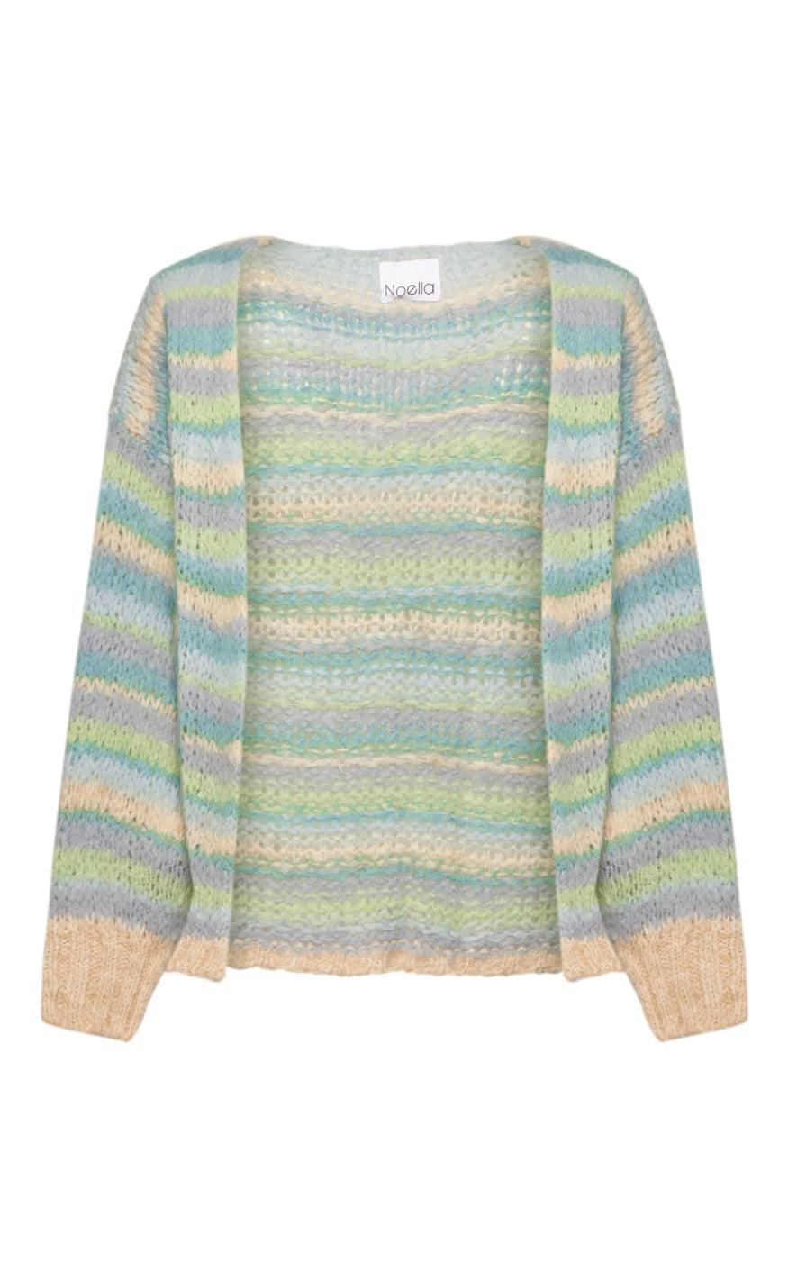 Noella Cardigan Pool Blue Green Mix