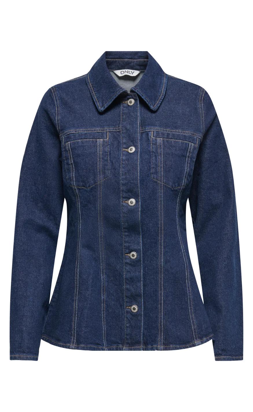 Only Skjorte Elle Dark Blue Denim