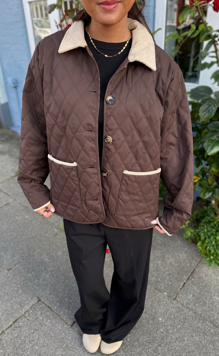 Say Ina Copenhagen Jakke Adele Quilt Chocolate Brown Corduroy