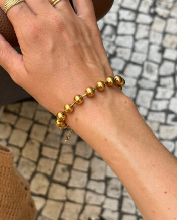 Smykkeli Copenhagen Armbånd Chunky Bobble Gold Colour