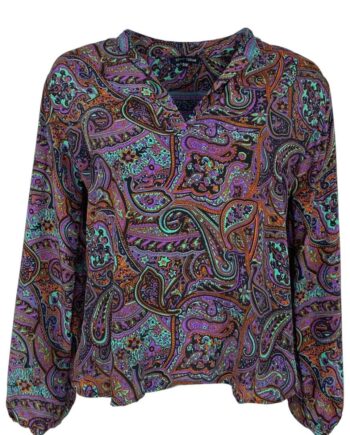 Black Colour Bluse Luna Kaftan Vibrant Amber
