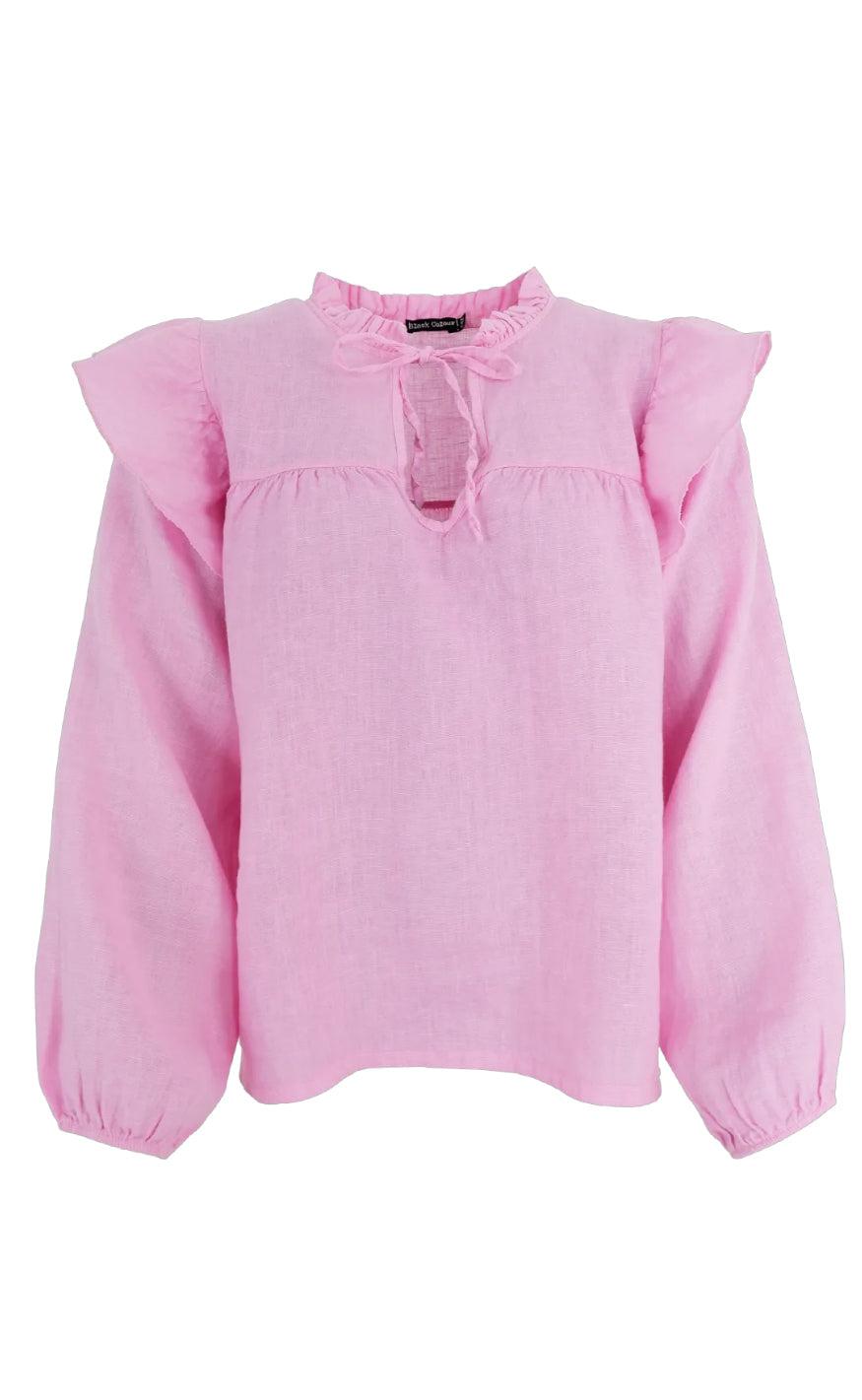Black Colour Bluse Melina Frill Candy