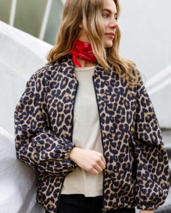 Black Colour Jakke Leo Leopard