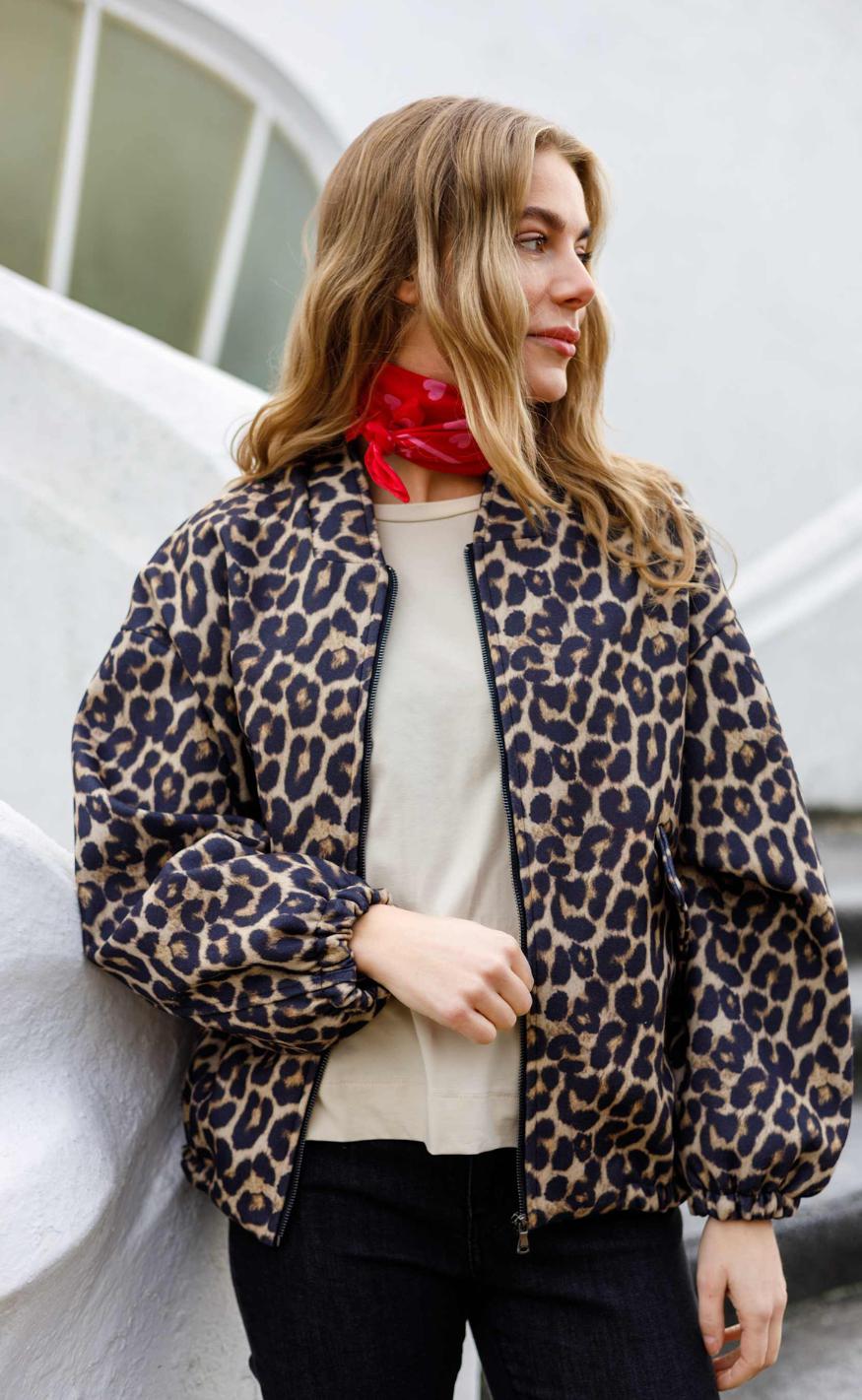 Black Colour Jakke Leo Leopard