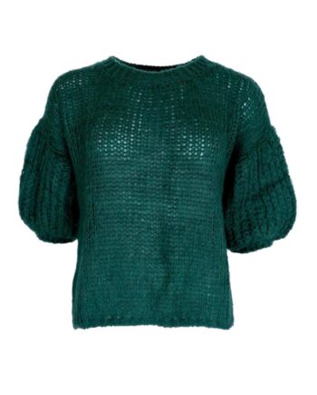 Black Colour Jumper Casey Puff Deep Green