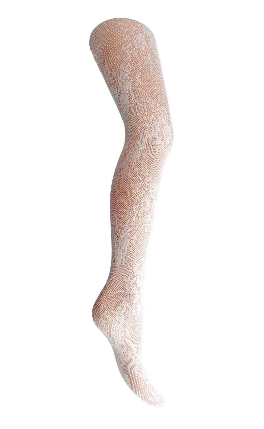 Black Colour Strømpebukser Safira Lace Off White