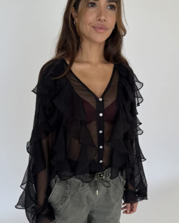 Continue Bluse Lissa Flounce Black